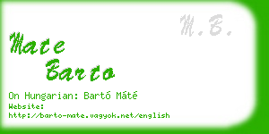 mate barto business card