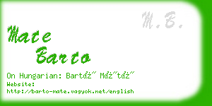 mate barto business card